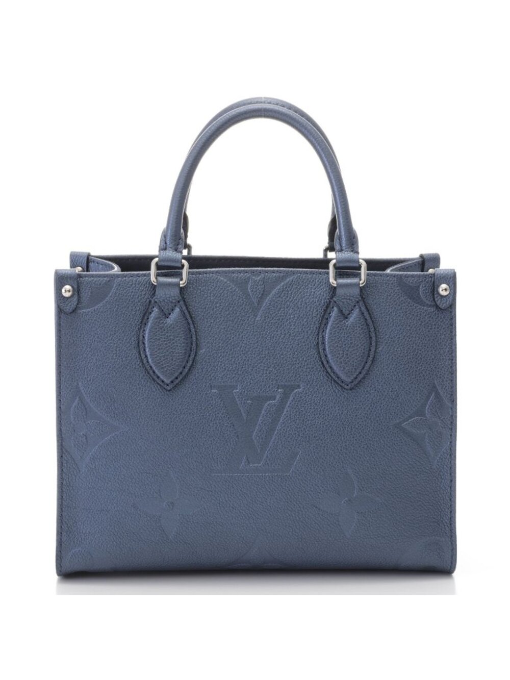 Louis Vuitton On The Go PM Monogram Empreinte Metallic Blue Shoulder Bag